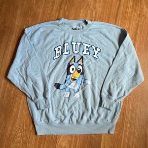 Unisex Adult Bluey Long Sleeve Crewneck Pullover Sweatshirt Oversized Medium